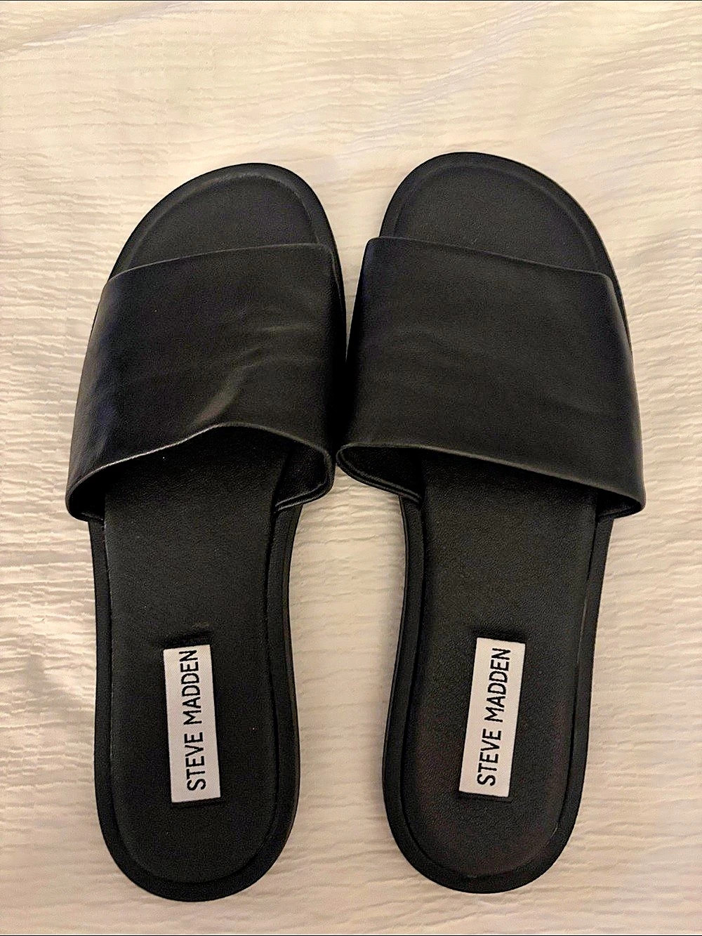 Steve Madden Black Slide Sandals